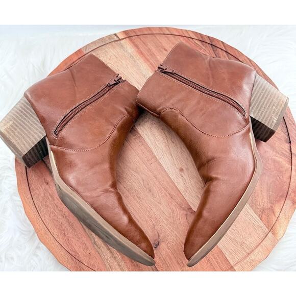 G By Guess Boots Womens Size 8.5 Brown Double Zip Ankle Block Heel Booties - Picture 15 of 16